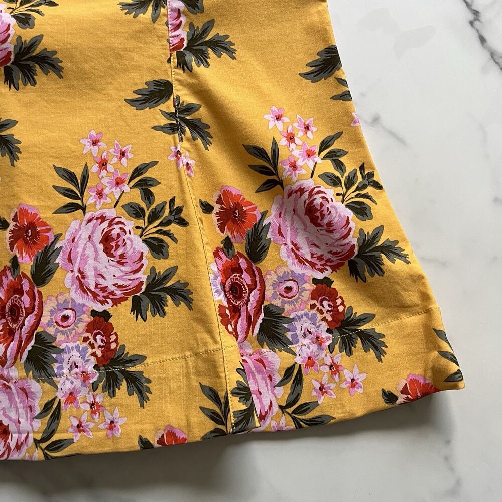 Anthropologie Maeve Cecily Yellow Floral Sweetheart Midi Dress S Romantic Retro - Picture 11 of 11